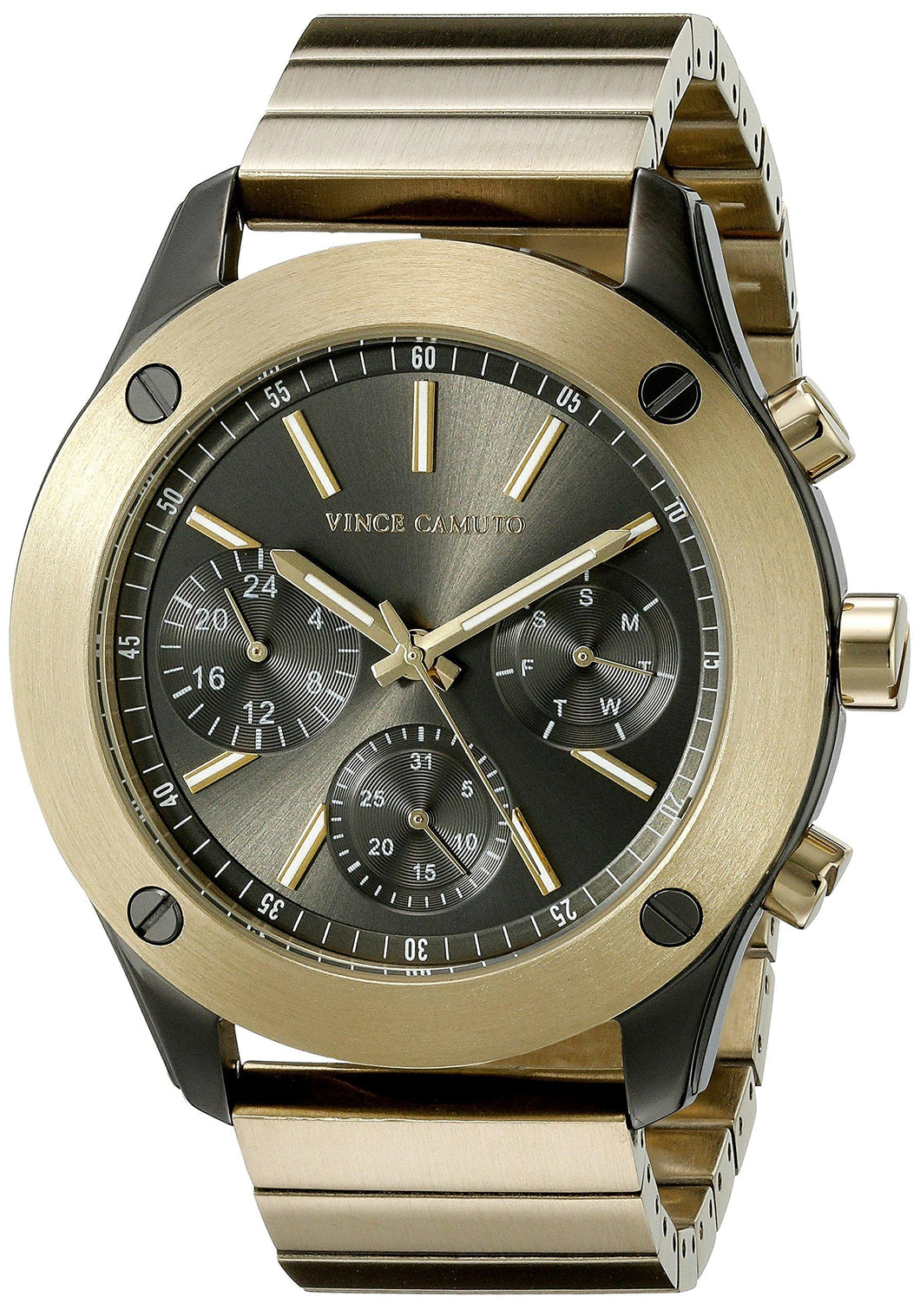 Vince Camuto Women's VC/5248GYGB Multi-Function Dial Gold-Tone Bracelet Watch