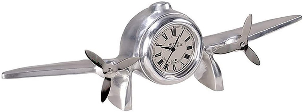 Authentic Models, Models Art Deco, Flight Clock, Aviation Design, Silver/Highly Polished