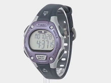 Load and play video in Gallery viewer, Timex Women&#39;s Ironman 30-Lap Digital Quartz Mid-Size Watch, Grey/Lilac - T5K410
