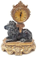 Load image into Gallery viewer, Resting Lion on Pedestal Desk Clock
