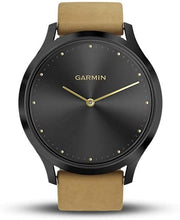 Load image into Gallery viewer, Garmin vivomove HR, Hybrid Smartwatch for Men and Women, Onyx Black with Light Tan Suede Band
