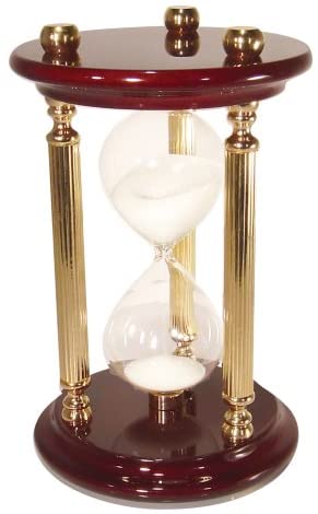 River City Clocks 7-Inch 15-Minute Sand Timer with High Gloss Wood & Brass Spindles