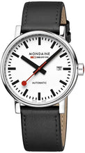 Load image into Gallery viewer, Mondaine Official Swiss Railways Automatic Watch EVO2 | White/Black Leather Strap MSE.40610.LB
