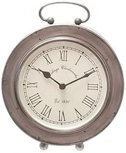 Load image into Gallery viewer, The Country House Collection Large 9&quot; Easton Antique Silver Tone Desk Clock
