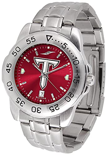 SunTime Troy State Trojans Sport Steel Band Ano-Chrome Men's Watch
