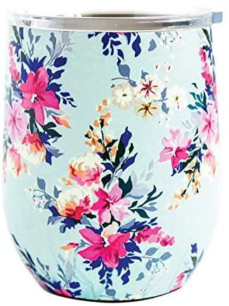 Mary Square Drink Lexington Stainless Tumbler, 12 oz, Floral