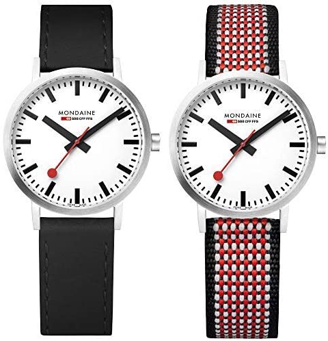 Mondaine 75th Anniversary Additional Strap White Dial Men's Watch Set A658.30323.75SET 30mm