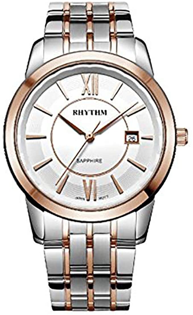 Rhythm Two Tone Rose Gold and Silver Wrist Watch G1303S05