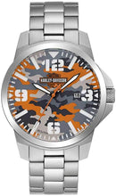 Load image into Gallery viewer, Harley-Davidson Men&#39;s Bar &amp; Shield Logo Camo Print Stainless Steel Watch 76B190
