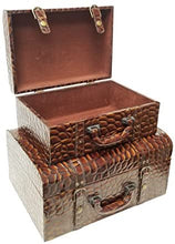 Load image into Gallery viewer, Russ Home Decorative Boxes with Crocodile Pattern Set of 2

