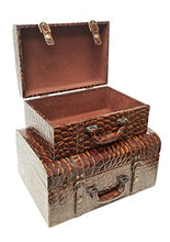 Load image into Gallery viewer, Russ Home Decorative Boxes with Crocodile Pattern Set of 2
