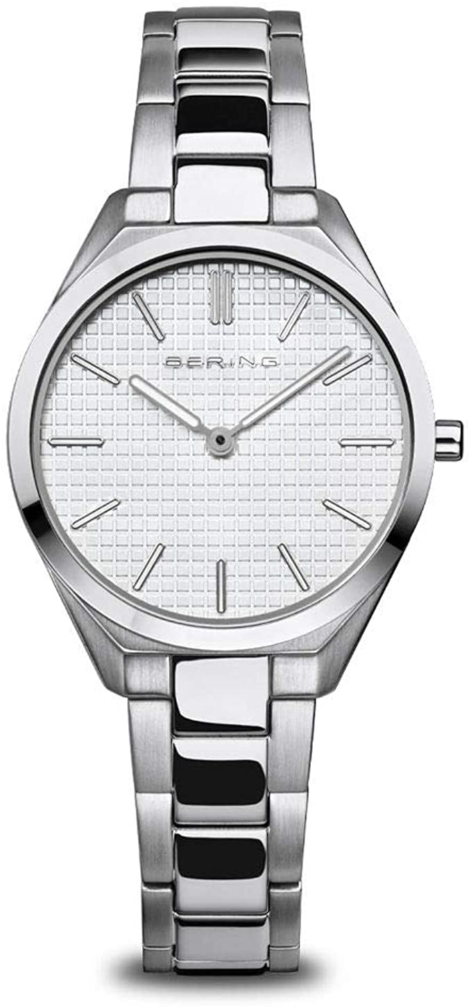 BERING Womens Analogue Quartz Ultra Slim Collection Watch with Stainless Steel Strap & Sapphire Crystal 17231-700