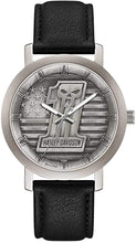Load image into Gallery viewer, Harley-Davidson Men&#39;s #1 Skull Stars &amp; Stripes Watch w/Leather Strap 76A163
