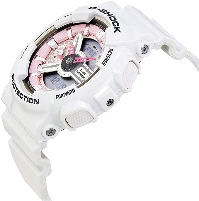 Casio G-Shock Pink and Gray Dial White Resin Quartz Ladies Watch