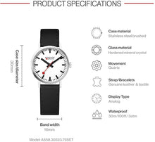 Load image into Gallery viewer, Mondaine 75th Anniversary Additional Strap White Dial Men&#39;s Watch Set A658.30323.75SET 30mm
