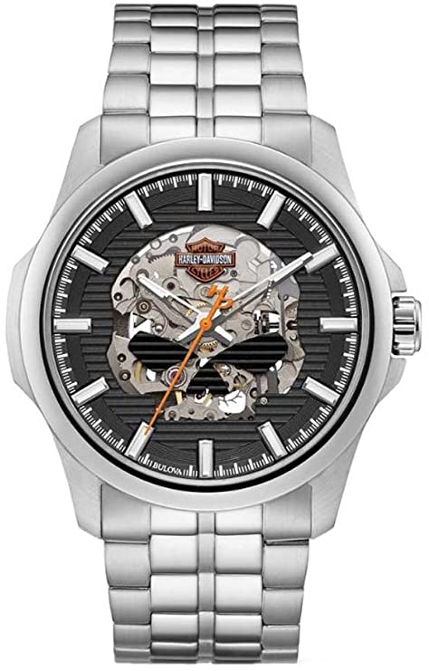 Harley-Davidson Men's Willie G Skull Self-Winding Stainless Steel Watch 76A158