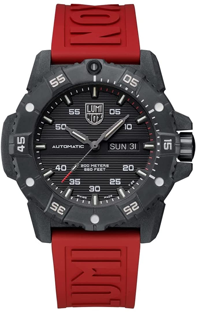 Luminox Master Carbon Seal Automatic Swiss Made Red Rubber Watch XS.3875