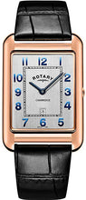 Load image into Gallery viewer, Rotary Men&#39;s Watch 42mm Rectangle Dial Rose Gold Stainless Steel Case GS05284/70
