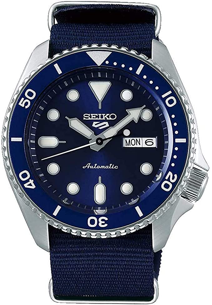 SEIKO SRPD87 5 Sports 24 - Jewel Automatic Watch - Blue/Stainless - Nylon