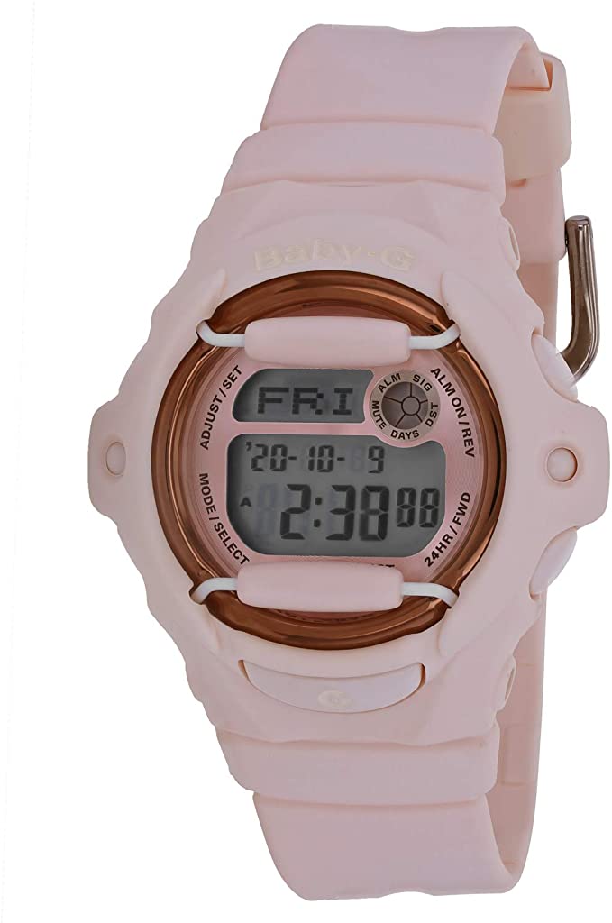 Casio Baby-G Face Protector Baby Pink Rose Tone Watch Digital BG169G-4B