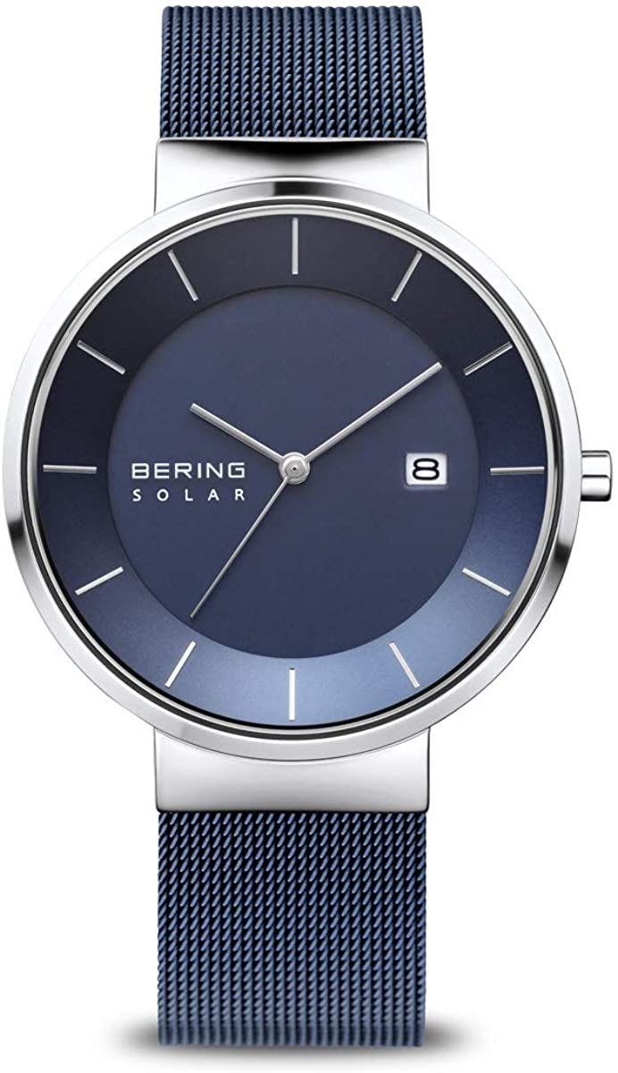 BERING Time | Men's Slim Watch 14639-307 | 39MM Case | Solar Collection | Stainless Steel Strap | Scratch-Resistant Sapphire Crystal | Minimalistic - Designed in Denmark