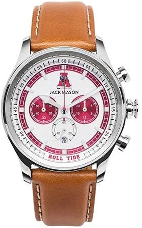 Men's Alabama Crimson Tide Heritage Collection Chronograph Leather Strap Watch