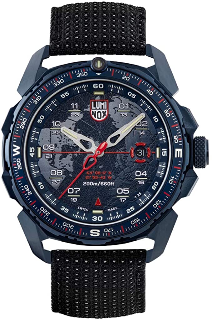 Luminox ICE SAR Arctic Mens Wrist Watch 46mm Stainless Steel Case and Bracelet Navy Blue (XL.1203): 200 M Water Resistant + Sapphire Crystal + Bi-Directional Rotating Bezel