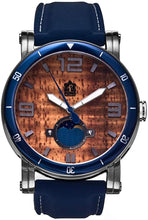 Load image into Gallery viewer, &quot;The Waterman&quot; Hawaiian Koa Wood Watch (47mm, Chrome &amp; Silicone)

