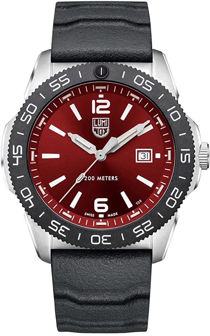 Luminox Pacific Diver Red Black Rubber Swiss Made Watch XS.3135