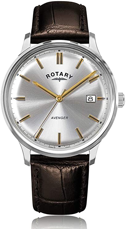 Rotary Avenger Mens Brown Leather Strap Watch GS05400/06