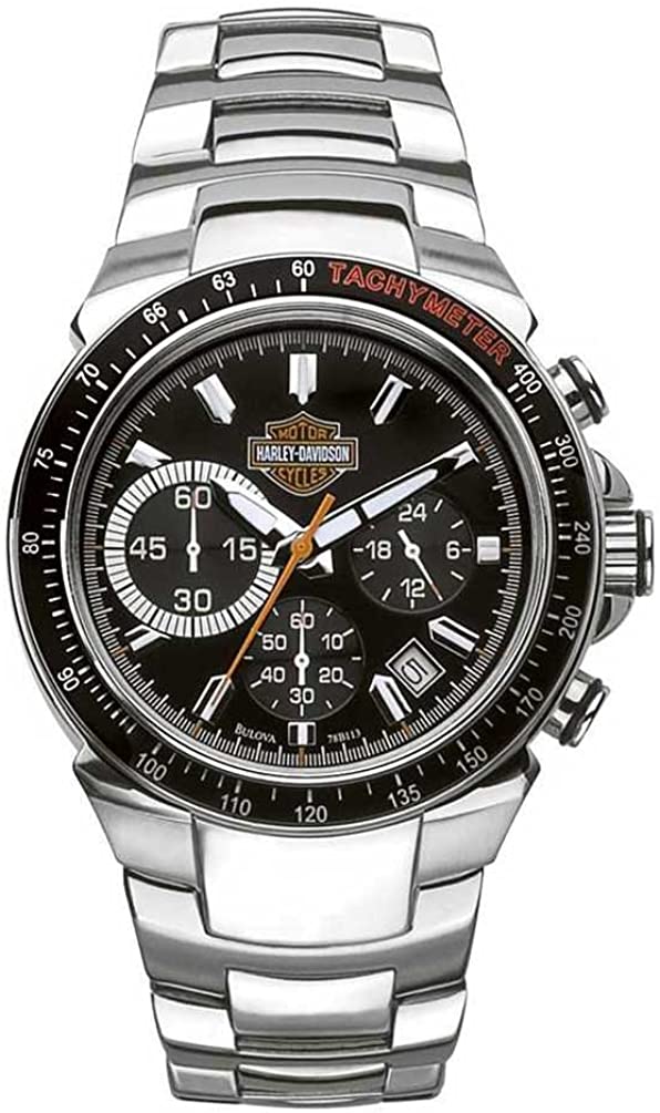 Harley-Davidson Men's Bulova Chronograph Bar & Shield Wrist Watch 78B113