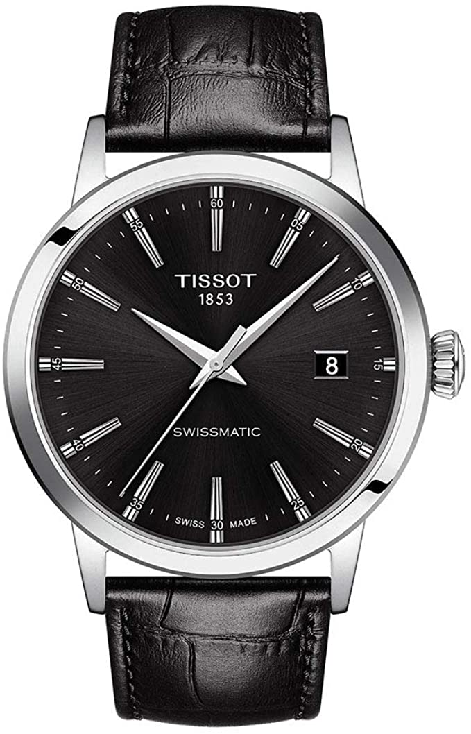 Tissot mens Classic Dream Stainless Steel Dress Watch Black T1294071605100