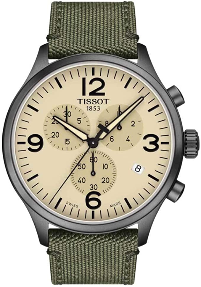 Tissot mens Tissot Chrono XL Stainless Steel Casual Watch Kaki T1166173726700