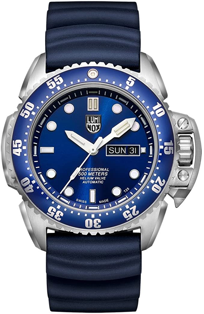 Luminox Men's SEA Stainless Steel Swiss-Automatic Watch with Rubber Strap, Blue, 24 (Model: 1523)