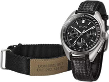 Load image into Gallery viewer, Bulova Archive Series Mens Watch, Stainless Steel with Black Leather Strap Lunar Pilot Chronograph , Silver-Tone (Model: 96B251)
