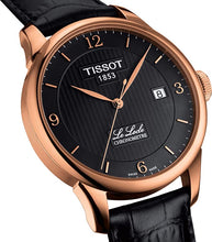 Load image into Gallery viewer, Tissot Men&#39;s Le Locle COSC Stainless Steel Swiss Automatic Watch with Leather Calfskin Strap, Black, 18 (Model: T0064083605700)
