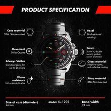 Load image into Gallery viewer, Luminox ICE SAR Arctic Mens Wrist Watch 46mm Stainless Steel Case and Bracelet Silver Black (XL.1202): 200 M Water Resistant + Sapphire Crystal + Bi-Directional Rotating Bezel
