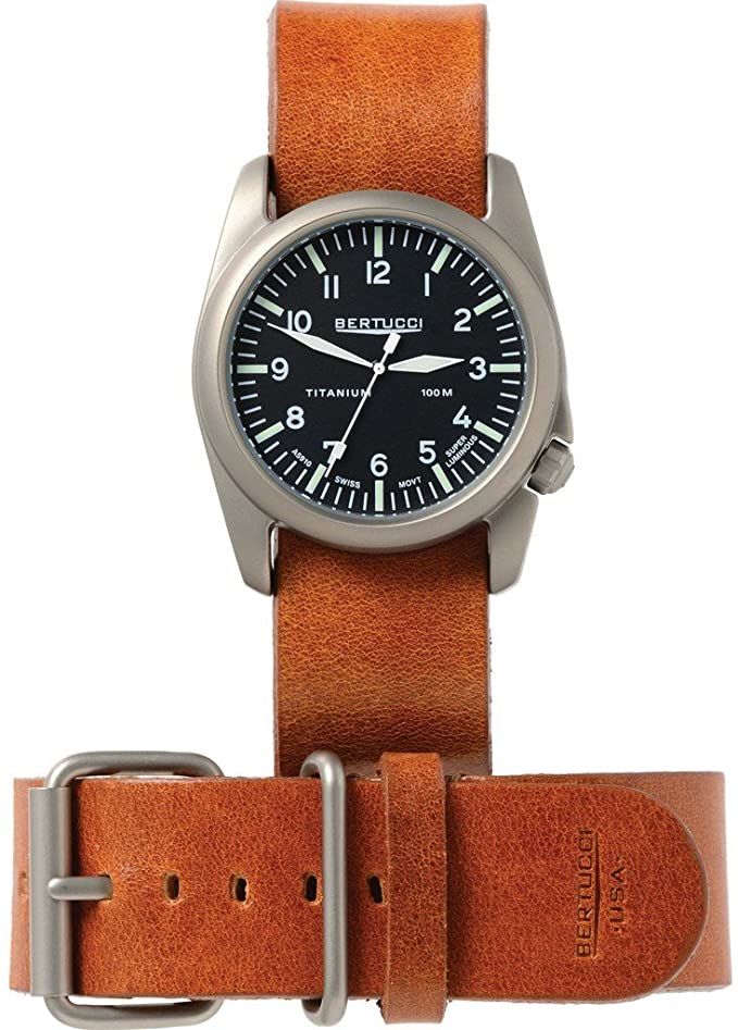 Bertucci Heritage Collection - Black with Scotch Vegetable Tan Leather Band