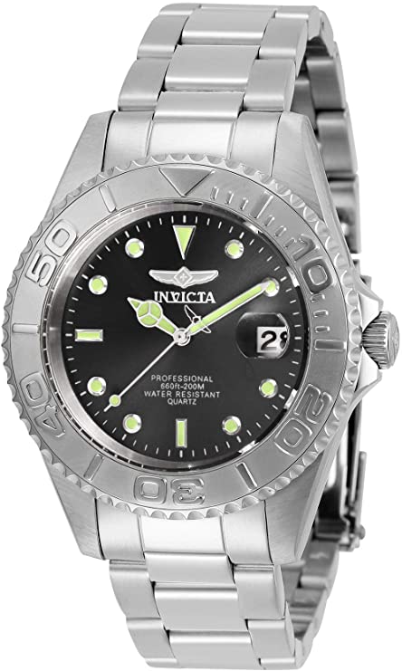 Invicta Men's Pro Diver Quartz Watch with Stainless Steel Strap, Silver, 18 (Model: 29937)