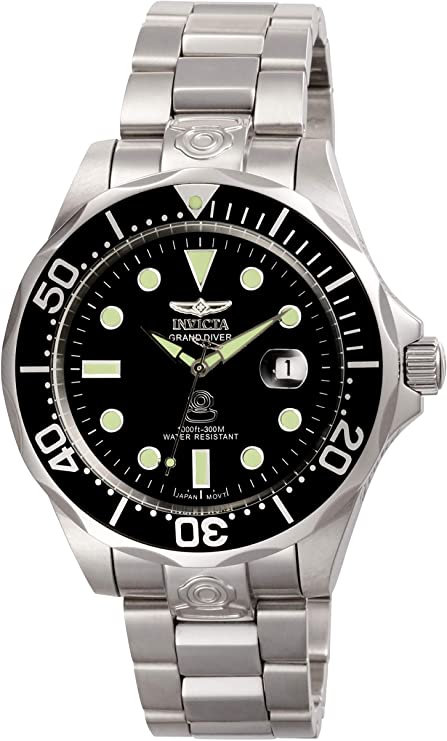 Invicta Men's Pro Diver Stainless Steel Automatic Watch, Silver/Black (Model: 3044)
