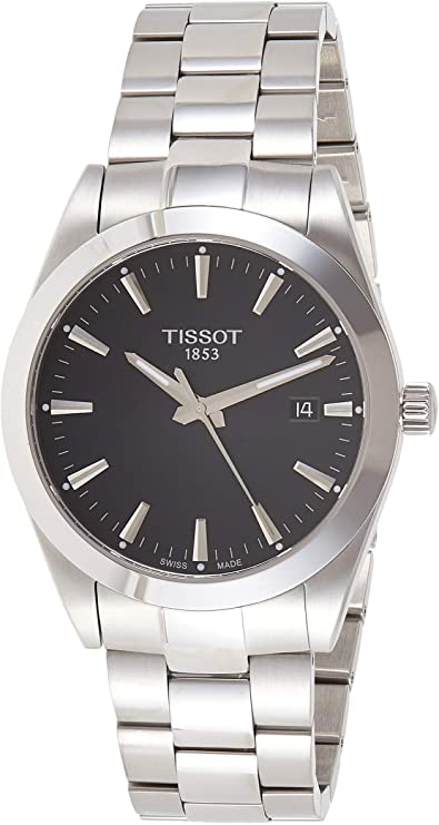 Tissot mens Gentleman Stainless Steel Dress Watch Grey T1274101105100