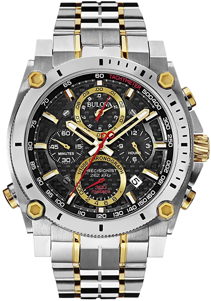 Bulova Precisionist Chronograph Mens Watch, Stainless Steel ,Two-Tone (Model: 98B228)