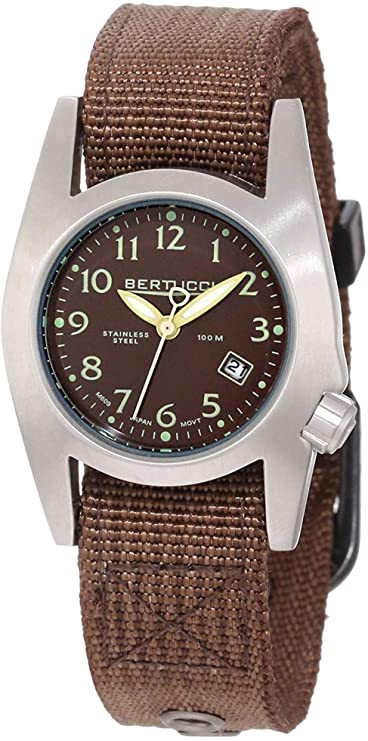 Bertucci 18016 Unisex Stainless Steel Brown Leather Band espresso Dial Smart Watch