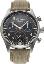Load image into Gallery viewer, Alpina Startimer Pilot Chronograph Grey Dial Fabric Mens Watch AL-372BGR4S6
