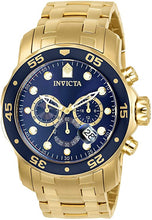 Load image into Gallery viewer, Invicta Men&#39;s Pro Diver Scuba 48mm Gold Tone Stainless Steel Chronograph Quartz Watch, Gold/Blue (Model: 0073)
