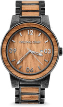 Load image into Gallery viewer, Original Grain Koa Stonewashed Wood Watch - Barrel Collection Analog Wrist Watch - Japanese Quartz Movement - Wood and Stainless Steel - Water Resistant - Hawaiian Koa Wood Watches for Men - 47MM
