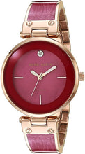 Load image into Gallery viewer, Anne Klein Women&#39;s AK/1980BYGB Diamond-Accented Gold-Tone and Burgundy Bangle Watch
