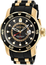 Load image into Gallery viewer, Invicta Men&#39;s Pro Diver Scuba GMT 48mm Gold Tone Stainless Steel Quartz Watch with Black Silicone Strap, Black (Model: 6991)
