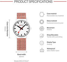 Load image into Gallery viewer, Mondaine Essence White Dial Red Cork Strap Quartz Unisex Watch MS1.41110.LP Mens/Ladies Watches
