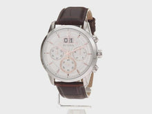 Load and play video in Gallery viewer, Bulova Classic Chronograph Mens Watch, Stainless Steel with Brown Leather Strap, Silver-Tone (Model: 96B309)
